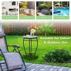 Costway Mosaic Side Table Accent Table Round Balcony Bistro End Table OrangeBlueNavy 17 Costway Mosaic Side Table Accent Table Round Balcony Bistro End Table OrangeBlueNavy -Costway GUEST a82a54da 4188 43fc ad86 d44558630beb