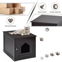 Costway Weatherproof Multi-function Pet Cat House Sidetable Nightstand -Costway GUEST a844557a 0f74 435a 8152 df20b0f5048d