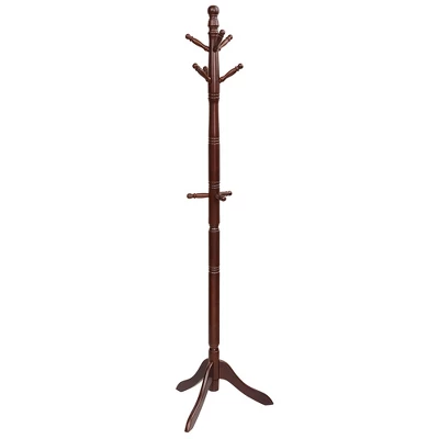 Costway Coat Rack Wooden Hall Tree 2 Adjustable Height W/ 9 Hooks WalnutBlack Grey 11 Costway Coat Rack Wooden Hall Tree 2 Adjustable Height W/ 9 Hooks WalnutBlack Grey - Image 11