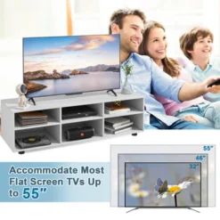 Costway TV Stand TV Console Cabinet 6-Cubby Media Console Entertainment Center With Adjustable Shelves -Costway GUEST a88f7ffb aa0f 42b1 9ffa 96ad4fd7e1dd