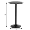 Costway 24" Round Pub Table Bistro Bar Height Cocktail Table W/Metal Base Indoor Black