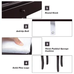 Costway Vanity Table 10 Dimmable Bulbs Makeup Desk WhiteBlackBrown 17 Costway Vanity Table 10 Dimmable Bulbs Makeup Desk WhiteBlackBrown -Costway GUEST a95b96cb c59a 4039 929c 65cbae4ba4a3