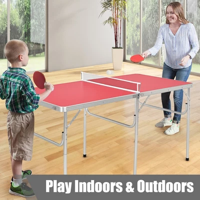 60'' Portable Table Tennis Ping Pong Folding Table W/Accessories Indoor Game 5 60'' Portable Table Tennis Ping Pong Folding Table W/Accessories Indoor Game - Image 5
