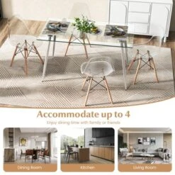 Costway 5 PCS Dining Table Set 51'' Modern Rectangular Glass Table & 4 Chairs Kitchen 10 Costway 5 PCS Dining Table Set 51'' Modern Rectangular Glass Table & 4 Chairs Kitchen -Costway GUEST aac48dc3 d7ce 4261 ac75 f0bf1463fe3e