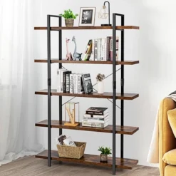 Costway 5-Tier Bookshelf Industrial Bookcase Open Storage Shelf Display Rack -Costway GUEST aadabd75 ff9a 4c60 9667 096497d4b51d