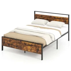 Costway Twin/Full/Queen/King Size Bed Frame With Wooden Headboard And Footboard Under-Bed Storage -Costway GUEST aadad123 dafb 4bf7 aee0 c6390a2e5737