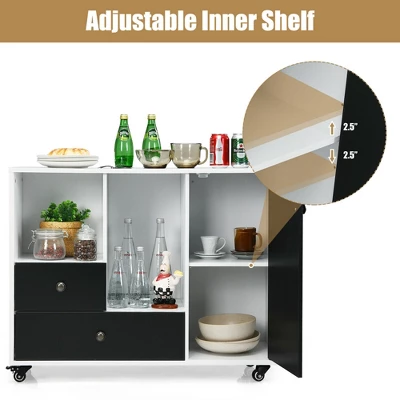 Costway Lateral Mobile Filing Cabinet Large Printer Stand W/ 2 Drawers 6 Costway Lateral Mobile Filing Cabinet Large Printer Stand W/ 2 Drawers - Image 6