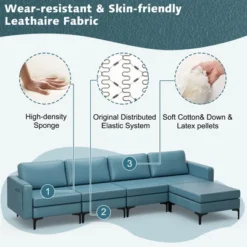 Costway Modular L-shaped Sectional Sofa W/ Reversible Chaise & 4 USB Ports 16 Costway Modular L-shaped Sectional Sofa W/ Reversible Chaise & 4 USB Ports -Costway GUEST ab019ffd 2c50 4fa3 baab c8c96941b888