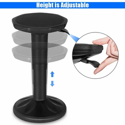 Costway Wobble Chair Height Adjustable Active Learning Stool Sitting Home Office Black 6 Costway Wobble Chair Height Adjustable Active Learning Stool Sitting Home Office Black - Image 6