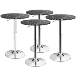 Costway 4PCS Round Bistro Bar Table Height Adjustable 360-degree Swivel WhiteBlack -Costway GUEST ab25d423 c9bc 4fa2 8fa2 1bb1760c6b01