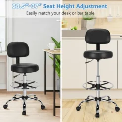 Costway Swivel Drafting Chair Tall Office Chair W/ Adjustable Backrest Foot Ring 13 Costway Swivel Drafting Chair Tall Office Chair W/ Adjustable Backrest Foot Ring -Costway GUEST ab453d42 dfbd 48d5 8383 3226ae91472b