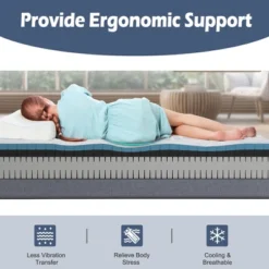 Costway Twin XL Cooling Adjustable Bed Memory Foam Mattress W/ 32% Ice Silk Cover 17 Costway Twin XL Cooling Adjustable Bed Memory Foam Mattress W/ 32% Ice Silk Cover -Costway GUEST ab73dbb6 764e 4764 a114 23834ee45ab1