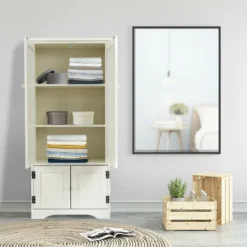 Costway Accent Storage Cabinet Adjustable Shelves Antique 2 Door Floor Cabinet White 11 Costway Accent Storage Cabinet Adjustable Shelves Antique 2 Door Floor Cabinet White -Costway GUEST ab97caff 7566 46bc bbe9 f7b603929a69