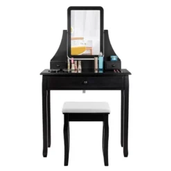 Costway Square Mirror Dressing Table Set Makeup Vanity For Bedroom, Living Room White/Black 18 Costway Square Mirror Dressing Table Set Makeup Vanity For Bedroom, Living Room White/Black -Costway GUEST ab99f2a5 4a29 49ba 9a6c 42e7b19aba4b