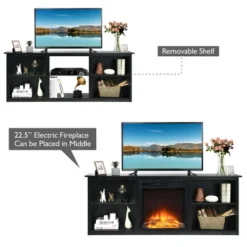 Costway 70'' 2-Tier TV Fireplace Stand W/22.5'' Electric Fireplace Up To 75'' 20 Costway 70'' 2-Tier TV Fireplace Stand W/22.5'' Electric Fireplace Up To 75'' -Costway GUEST ac68e198 41a1 4dd5 b181 551afcefd7d6