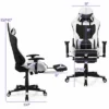Costway Massage Gaming Chair Reclining Racing Office Computer Chair With Footrest White