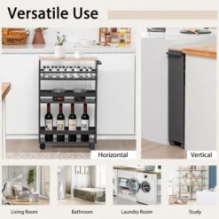 Costway 4-Tier Slim Kitchen Storage Cart Narrow Slide Out Trolley Adjustable Shelf WhiteGrey -Costway GUEST aca7ddfe d283 4309 a0ec ddaefadd3977