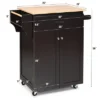 Costway Rolling Kitchen Island Utility Kitchen Cart Storage Cabinet Brown/White