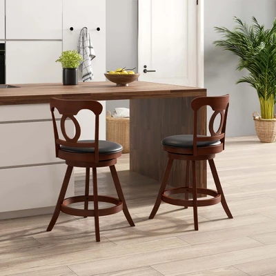Costway Set Of 2 Bar Stools Swivel Counter Height Chairs With Footrest For Kitchen 1 Costway Set Of 2 Bar Stools Swivel Counter Height Chairs With Footrest For Kitchen