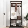 Costway 3-in-1 Coat Rack Industrial Hall Tree Shoe Bench Entryway Storage Shelf With Hooks