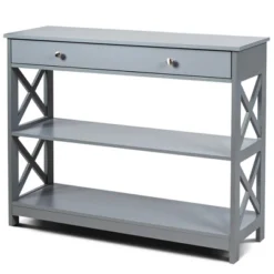Costway 3-Tier Console Table X-Design Sofa Entryway Table With Drawer & Shelves Gray Espresso 27 Costway 3-Tier Console Table X-Design Sofa Entryway Table With Drawer & Shelves Gray Espresso -Costway GUEST ad2b7aeb a4c1 47c0 9ed6 ca90c6228fae