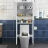 Costway Bathroom Over The Toilet Storage Cabinet With Adjustable Shelf