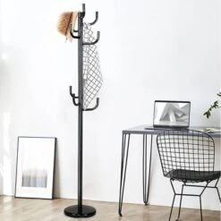 Costway Metal Coat Rack Hat Stand Tree Hanger Hall Umbrella Holder Hooks Black -Costway GUEST ae93c000 f5ac 413d b2df 638259568bd9