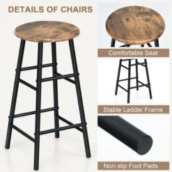 Costway 3 Pieces Bar Table Set Counter Height Dining Pub Table W/ 2 Stools 18 Costway 3 Pieces Bar Table Set Counter Height Dining Pub Table W/ 2 Stools -Costway GUEST aeb2d6e4 3f55 4431 b9d1 9ca895b4cea8