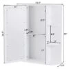 Costway Bathroom Cabinet Single Door Shelves Wall Mount Cabinet W/ Mirror Organizer