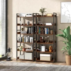 Costway 6-Tier Bookshelf Open Display Shelves Storage Rack Metal Frame With 4 Hooks Rustic 11 Costway 6-Tier Bookshelf Open Display Shelves Storage Rack Metal Frame With 4 Hooks Rustic -Costway GUEST aedb2139 3b6c 4a3b 9a94 3fe2b7aab92f