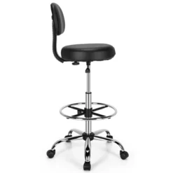 Costway Swivel Drafting Chair Tall Office Chair W/ Adjustable Backrest Foot Ring 17 Costway Swivel Drafting Chair Tall Office Chair W/ Adjustable Backrest Foot Ring -Costway GUEST aee47087 9f17 42bc ac31 009bb8597847