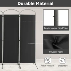 Costway 4 Panels Folding Room Divider 6 Ft Tall Fabric Privacy Screen Black/Brown/Grey/White -Costway GUEST aeed05d0 be5c 4b0b 8e6b 797e4e488060