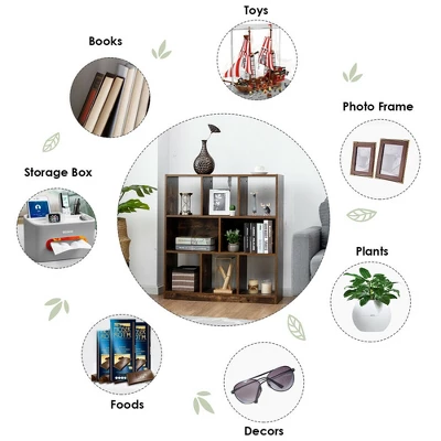 Costway Bookcase Industrial Freestanding Bookshelf Storage Organizer W/ Open Compartments 7 Costway Bookcase Industrial Freestanding Bookshelf Storage Organizer W/ Open Compartments - Image 7