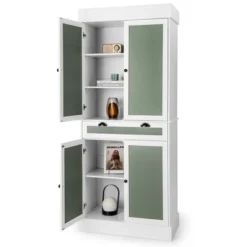 Costway 72'' Kitchen Buffet Hutch Pantry Cabinet Cupboard With 4 Doors & Adjustable Shelves 17 Costway 72'' Kitchen Buffet Hutch Pantry Cabinet Cupboard With 4 Doors & Adjustable Shelves -Costway GUEST b0cab2bb 5b53 4d4d bb36 df7a16b4a8ee