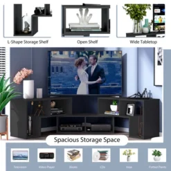 Costway 3 Pcs TV Stand For TV's Up To 65'' Console Entertainment Center Bookcase Shelves -Costway GUEST b1172d59 c7da 48bc abe7 8484adf2c304