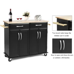 Costway Rolling Kitchen Trolley Island Cart Wood Top Storage Cabinet Utility W/ Drawers 13 Costway Rolling Kitchen Trolley Island Cart Wood Top Storage Cabinet Utility W/ Drawers -Costway GUEST b17a41eb bb13 4404 a42d 6ad4ad37d107