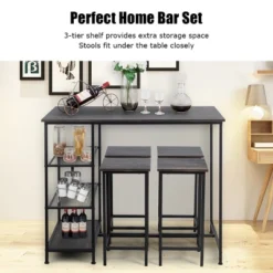 Costway 5 Piece Counter Dining Table Set Bar Pub Table Set Metal Frame Black -Costway GUEST b27ed9b0 97c2 4a9a 889c 2a9d577c4530