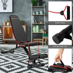 Costway Foldable Weight Bench Multifunctional Dumbbell Gym Bench W/Elastic Ropes 14 Costway Foldable Weight Bench Multifunctional Dumbbell Gym Bench W/Elastic Ropes -Costway GUEST b2b8af9f 397c 4afa 96a0 65e40a95f4d0