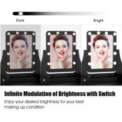 Costway Vanity Dressing Table Set W/ 10 Dimmable Bulbs Touch Switch Cushion Stool WhiteBlackBrown -Costway GUEST b366a0e5 847d 4cf6 8b93 b659362a04a5