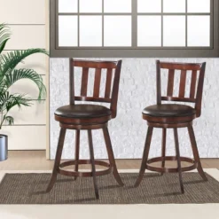 Costway Set Of 2 25'' Swivel Bar Stool Leather Padded Dining Kitchen Pub Bistro Chair High Back 11 Costway Set Of 2 25'' Swivel Bar Stool Leather Padded Dining Kitchen Pub Bistro Chair High Back -Costway GUEST b3d770f4 ac21 465b a3b9 da8bc7d83215