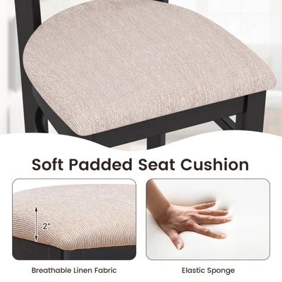 Costway Set Of 4 Bar Stools 31'' Kitchen Dining Chairs With Ergonomic Backrest & Footrest 7 Costway Set Of 4 Bar Stools 31'' Kitchen Dining Chairs With Ergonomic Backrest & Footrest - Image 7