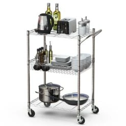 Costway 3-Tier Utility Cart Heavy Duty Wire Rolling Cart W/Handle Bar Storage Trolley 16 Costway 3-Tier Utility Cart Heavy Duty Wire Rolling Cart W/Handle Bar Storage Trolley -Costway GUEST b5909982 5e4a 4cf6 8b2e c0fa0e7f21c2