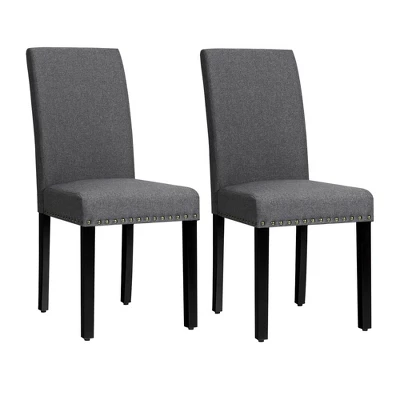 Costway Set Of 2 Fabric Dining Chairs Upholstered With Nailhead Trim 11 Costway Set Of 2 Fabric Dining Chairs Upholstered With Nailhead Trim - Image 11