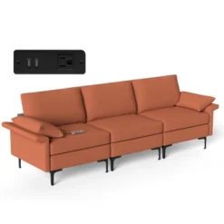 Costway Modern Modular Fabric 3-Seat Sofa Couch W/ Socket USB Ports & Metal Legs RedGreen 20 Costway Modern Modular Fabric 3-Seat Sofa Couch W/ Socket USB Ports & Metal Legs RedGreen -Costway GUEST b631a5ae e551 480f ae3a e0aaad5e6fd3