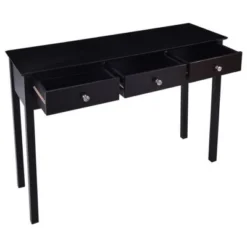 Costway Console Table Hall Table Side Table Desk Accent Table 3 Drawers Entryway Black 17 Costway Console Table Hall Table Side Table Desk Accent Table 3 Drawers Entryway Black -Costway GUEST b641de49 c079 484d a1bf 3e5f6864d265