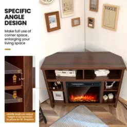 Costway Corner TV Stand Entertainment Console Center W/Adjustable Shelves 18 Costway Corner TV Stand Entertainment Console Center W/Adjustable Shelves -Costway GUEST b666c890 ca2e 4096 9d21 1538b31d5040