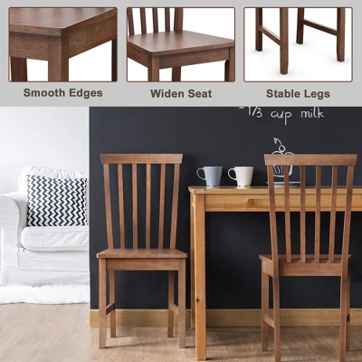 Costway 4 PCS Dining Chair Kitchen Spindle Back Side Chair With Solid Wooden Leg 8 Costway 4 PCS Dining Chair Kitchen Spindle Back Side Chair With Solid Wooden Leg - Image 8