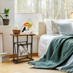 Costway Industrial End Side Table Mesh Magazine Holder Nightstand Rustic Brown 11 Costway Industrial End Side Table Mesh Magazine Holder Nightstand Rustic Brown -Costway GUEST b6f43842 c4ac 4a11 979d 0ecbec03f1fd