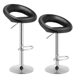Costway Set Of 4 Adjustable Bar Stools Swivel Pub Chairs Barstools PU Leather White/Black 13 Costway Set Of 4 Adjustable Bar Stools Swivel Pub Chairs Barstools PU Leather White/Black -Costway GUEST b737314b 25de 445d 945e ffa48b55edb6
