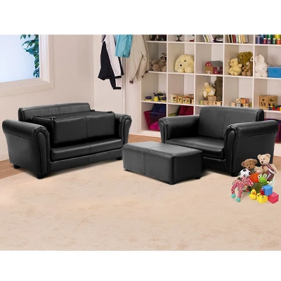 Costway Kids Sofa Armrest Chair Couch Lounge In Black 1 Costway Kids Sofa Armrest Chair Couch Lounge In Black